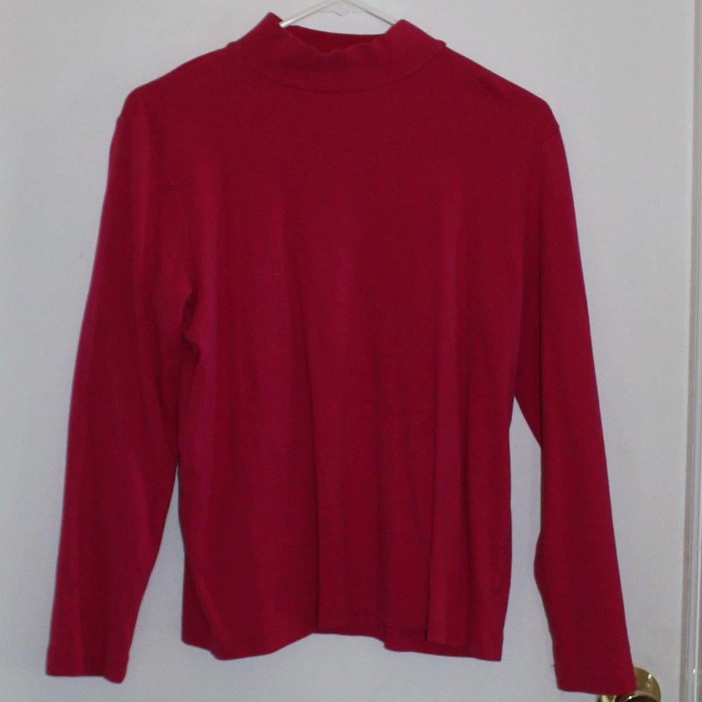 Pink Kim Rogers Mock Neck Long Sleeve Shirt